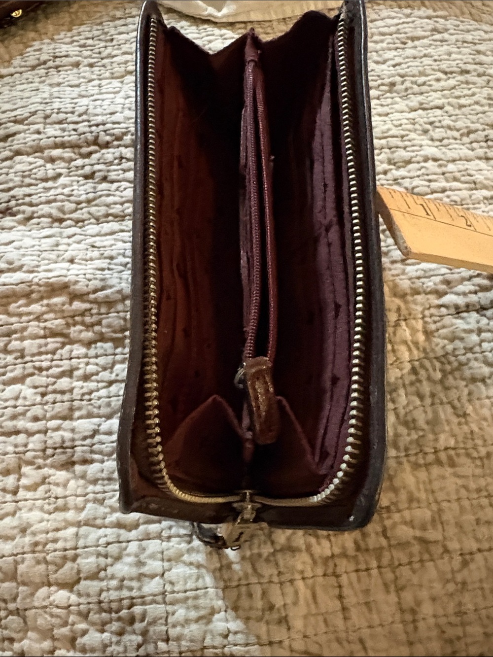 Fossil Brown Leather Wallet with Colorful Floral Appliqué - Picture 3 of 6